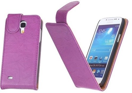 BestCases Luxe Kreukelleer Flipcase Hoesje Samsung Galaxy S4 Paars