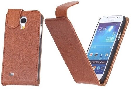 BestCases Luxe Kreukelleer Flipcase Hoesje Samsung Galaxy S4 Bruin