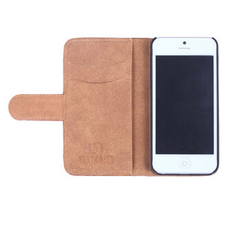 Eco-Leather Lila Bookcase Hoesje voor Apple iPhone 5 5S