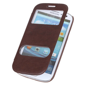 Bookcase Flip Cover VIEW Hoesje voor Samsung Galaxy S3 i9300 Bordeaux Rood