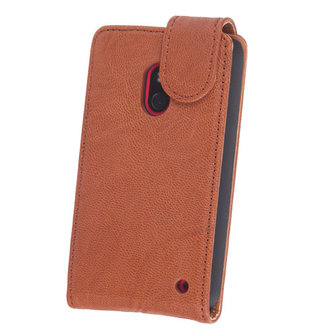 BestCases Bruin Kreukelleer Flipcase Hoesje voor Nokia Lumia 620