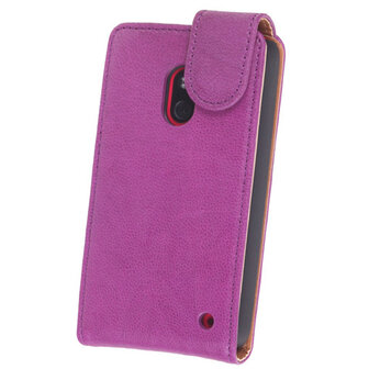 BestCases Lila Kreukelleer Flipcase Hoesje voor Nokia Lumia 620