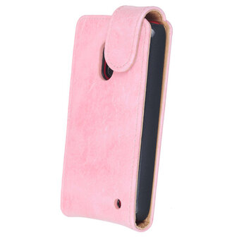 Bestcases Vintage Light Pink Flipcase Hoesje voor Nokia Lumia 620