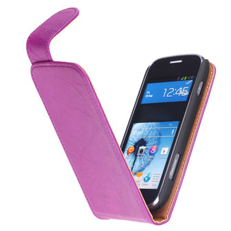 BestCases Lila Kreukelleer Flipcase Samsung Ativ S i8750