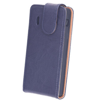 BestCases Navy Blue Kreukelleer Flipcase Hoesje voor Huawei Ascend Y300