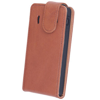 BestCases Bruin Kreukelleer Flipcase Hoesje voor Huawei Ascend Y300