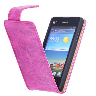 Eco-Leather Flipcase Hoesje voor Huawei Ascend Y300 Pink