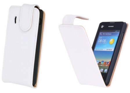 Eco-Leather Flipcase Hoesje Huawei Ascend Y300 Creme   