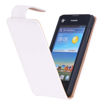 Eco-Leather Flipcase Hoesje voor Huawei Ascend Y300 Creme
