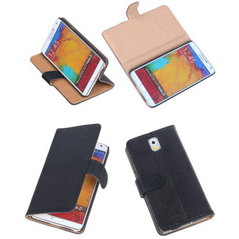 BestCases Zwart Echt Leer Booktype Samsung Galaxy Note 3 N9000