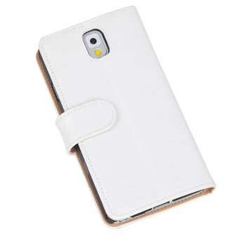 Bestcases Vintage Creme Book Cover Hoesje voor Samsung Galaxy Note 3