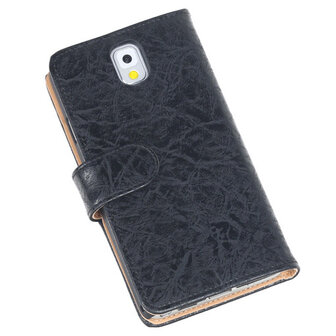 Bestcases Vintage Zwart Book Cover Hoesje voor Samsung Galaxy Note 3