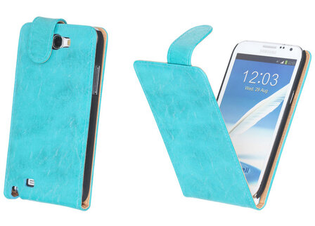 Bestcases Vintage Turquoise Flipcase Samsung Galaxy Note 2 N7100