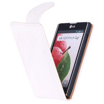 Bestcases Vintage Creme Flipcase Hoesje voor LG Optimus L7 2 P710