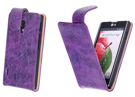 Bestcases Vintage Lila Flipcase LG Optimus L7 2 P710