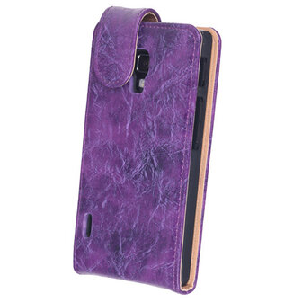 Bestcases Vintage Lila Flipcase Hoesje voor LG Optimus L7 2 P710