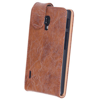 Bestcases Vintage Bruin Flipcase Hoesje voor LG Optimus L7 2 P710