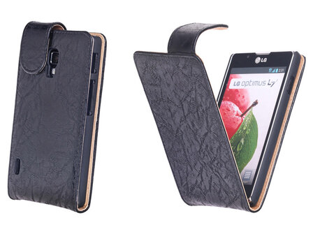 Bestcases Vintage Zwart Flipcase LG Optimus L7 2 P710