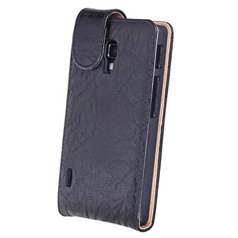 Bestcases Vintage Zwart Flipcase Hoesje voor LG Optimus L7 2 P710