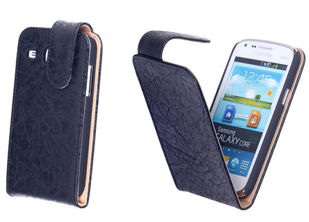 Eco-Leather Flipcase Hoesje Samsung Galaxy Core i8260 Zwart  