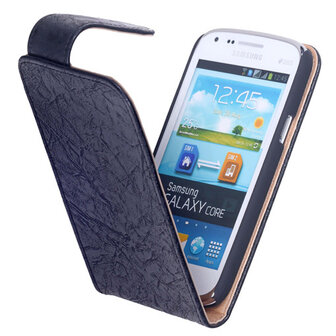 Eco-Leather Flipcase Hoesje voor Samsung Galaxy Core i8260 Zwart