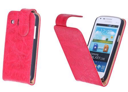Eco-Leather Flipcase Hoesje Samsung Galaxy Core i8260 Rood    