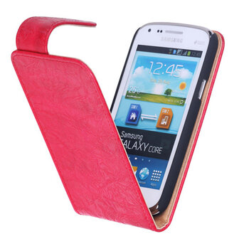 Eco-Leather Flipcase Hoesje voor Samsung Galaxy Core i8260 Rood