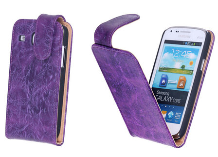 Eco-Leather Flipcase Hoesje Samsung Galaxy Core i8260 Lila  