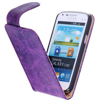 Eco-Leather Flipcase Hoesje voor Samsung Galaxy Core i8260 Lila