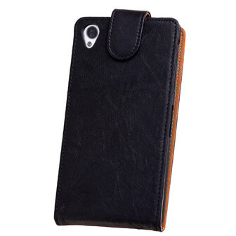 BestCases Navy Blue Kreukelleer Flipcase Hoesje voor Sony Xperia Z1