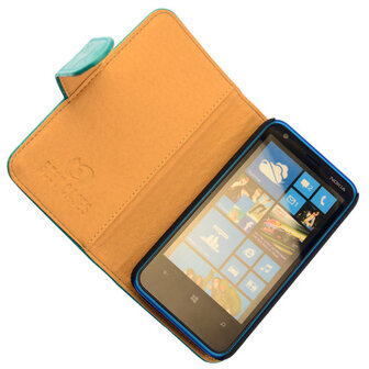 Bestcases Vintage Turquoise Bookstyle Cover Hoesje voor Nokia Lumia 620