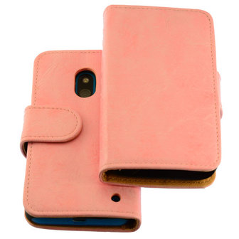 Bestcases Vintage Light Pink Bookstyle Cover Hoesje voor Nokia Lumia 620