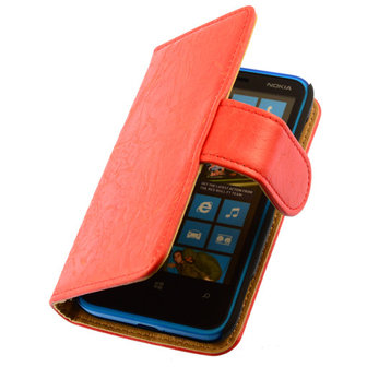 Bestcases Vintage Oranje Bookstyle Cover Hoesje voor Nokia Lumia 620