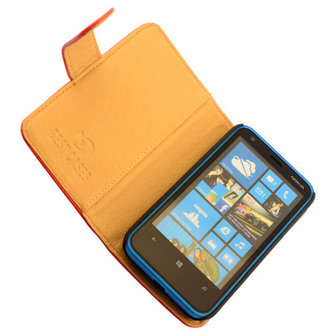 Bestcases Vintage Oranje Bookstyle Cover Hoesje voor Nokia Lumia 620