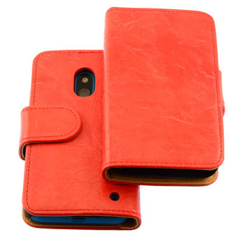 Bestcases Vintage Oranje Bookstyle Cover Hoesje voor Nokia Lumia 620