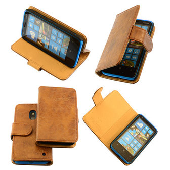 Bestcases Vintage Bruin Bookstyle Cover Nokia Lumia 620