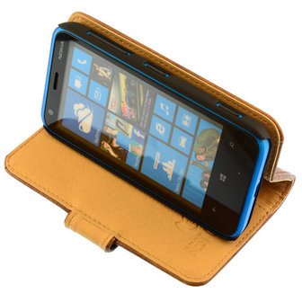 Bestcases Vintage Bruin Bookstyle Cover Hoesje voor Nokia Lumia 620