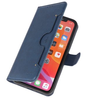 Luxe Portemonnee Hoesje voor iPhone 11 Pro Navy