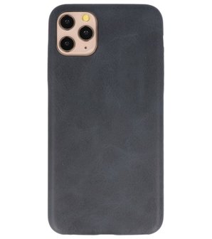 Leder Design Back Cover voor iPhone 11 Pro Max Zwart