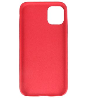 Leder Design Back Cover voor iPhone 11 Pro Max Rood