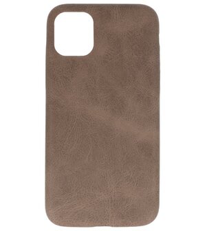 Leder Design Back Cover voor iPhone 11 Pro Max Donker Bruin