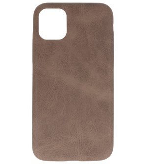 Leder Design Back Cover voor iPhone 11 Pro Donker Bruin