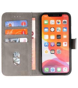 Bookstyle Wallet Cases Hoes voor iPhone 11 Pro Max Grijs