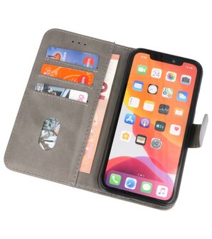 Bookstyle Wallet Cases Hoes voor iPhone 11 Pro Max Grijs