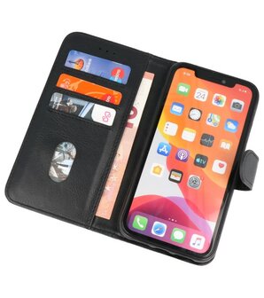 Bookstyle Wallet Cases Hoes voor iPhone 11 Pro Max Zwart