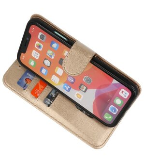 Bookstyle Wallet Cases Hoes voor iPhone 11 Pro Goud