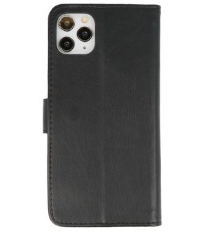 Bookstyle Wallet Cases Hoes voor iPhone 11 Pro Max Zwart