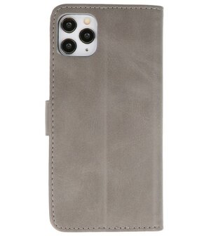 Bookstyle Wallet Cases Hoes voor iPhone 11 Pro Max Grijs