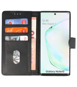 Bookstyle Wallet Cases Hoes voor Samsung Galaxy Note 10 Zwart
