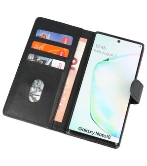 Bookstyle Wallet Cases Hoes voor Samsung Galaxy Note 10 Zwart